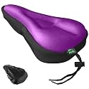 Zacro Bike Seat Cushion - Gel Padded Cover for Men Women Comfort, Extra Soft Exercise Bicycle Compatible with Peloton, Stationary or Cruiser Seats