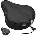 Zacro Bike Seat Cushion - Gel Padded Cover for Men Women Comfort, Extra Soft Exercise Bicycle Compatible with Peloton, Stationary or Cruiser Seats