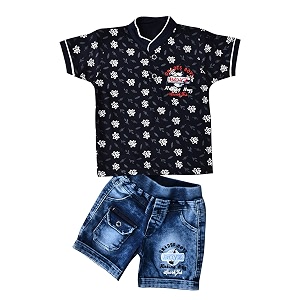 Boys Cotton T-Shirt Denim Short Dress