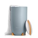 Zadro Large Hot Towel Warmer Bucket Timer Electric Towel Warmer for Bathroom Auto-Shut Off Heated Towel Warmer Spa (Large | 20L | 12" Dia. x 21" Tall, Bamboo/French Blue)