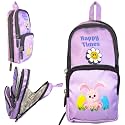 ZAFCO Purple Standing Pencil Case for Girls &amp; Kids | 3 Layer 6 Compartment Canvas Pencil Pouch | Cute Bunny Theme Stationery Organizer with Mesh Pocket | School, Art &amp; Travel Organizer- 1 Piece