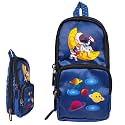 ZAFCO Blue Space Pencil Case for Boys &amp; Kids | 3 Layer 6 Compartment Canvas Standing Pencil Pouch | Astronaut Theme Stationery Organizer with Mesh Pocket | School, Art &amp; Travel 1 Piece