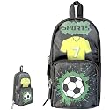 ZAFCO Canvas Pencil Pouch for Boys | Football Theme Pencil Case for Kids | 3 Layers 6 Compartment Standing Pencil Case | Pen Bag Large Capacity Stationery Organizer for School, College 1 Piece