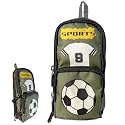 ZAFCO Canvas Pencil Pouch for Boys | Football Theme Pencil Case for Kids | 3 Layers 6 Compartment Standing Pencil Case | Pen Bag for Students | Large Capacity Stationery Organizer for School, College