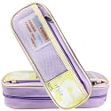 ZAFCO Canvas Printed Pencil Case Multipurpose Pouch Large Capacity Travel Pouch School/College Stationery Organizer For Girls Students Kids Premium Stylish Pen Holder (Pack Of 1) - Purple