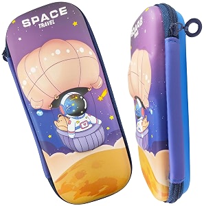 zafco eva space astronaut theme pencil case large capacity 3d cover pouch bag compass school stationery organizer box for boys girls students kids premium stylish pen holderpack of 1 blue-multi