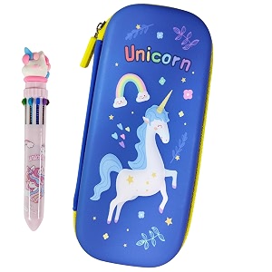zafco eva space astronaut theme pencil case large capacity 3d pouch bag school stationery organizer box for students kids premium stylish pen holderpack of 1 unicorn blue