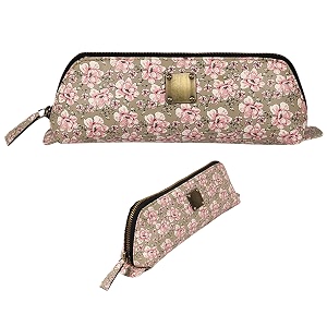 zafco vegan leather pencil case for girls  pen box large capacity  multiuse portable pouch for office school and college  pencil bag stationery accessory organizer 1 unit floral pink