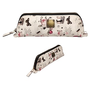 zafco vegan leather pencil case for girls  pen box large capacity  multiuse portable pouch for office school and college  pencil bag stationery accessory organizer 1 unit white effil