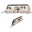 ZAFCO Vegan Leather Pencil Case for Girls | Pen Box Large Capacity | Multiuse Portable Pouch for Office School and College | Pencil Bag Stationery Accessory Organizer 1 Unit (White Effil)