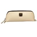 ZAFCO Vegan Leather Pencil Case for Girls | Pen Box Large Capacity | Multiuse Portable Pouch for Office School and College | Pencil Bag Stationery Accessory Organizer 1 Unit (Beige)