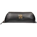 ZAFCO Vegan Leather Pencil Case for Girls | Pen Box Large Capacity | Multiuse Portable Pouch for Office School and College | Pencil Bag Stationery Accessory Organizer 1 Unit (Black)