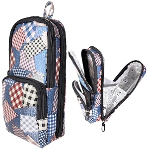 zafco pu leather pencil case 3 layers 6 compartment cute aesthetic standing backpack pencil case for girls large capacity pen pencil pouch multifunctional stationery organizer for school office