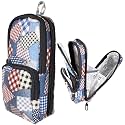 ZAFCO PU Leather Pencil Case 3 Layers 6 Compartment Cute Aesthetic Standing Backpack Pencil Case for Girls Large Capacity Pen Pencil Pouch Multifunctional Stationery Organizer for School, Office