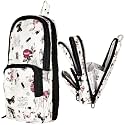 ZAFCO PU Leather Pencil Case 3 Layers 6 Compartment Cute Aesthetic Standing Backpack Pencil Case for Girls Large Capacity Pen Pencil Pouch Multifunctional Stationery Organizer for School, Office