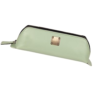 zafco vegan leather pencil case for girls  pen box large capacity  multiuse portable pouch for office school and college  pencil bag stationery accessory organizer 1 unit green