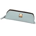 ZAFCO Vegan Leather Pencil Case for Girls | Pen Box Large Capacity | Multiuse Portable Pouch for Office School and College | Pencil Bag Stationery Accessory Organizer 1 Unit (Blue)