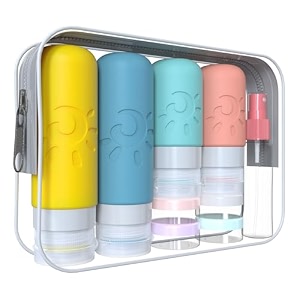 zafit 18 pack travel bottles for toiletries tsa approved silicone travel containers leak proof refillable travel accessories for shampoo conditioner lotion body washmulticolored b