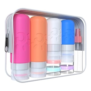 zafit 18 pack travel bottles for toiletries tsa approved silicone travel containers leak proof refillable travel accessories for shampoo conditioner lotion body washmulticolored d
