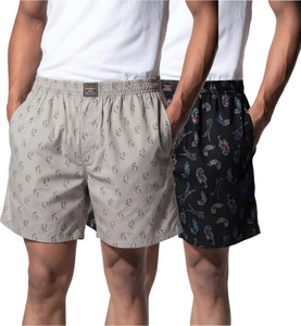 Zafly Pack of 2 Printed Men Grey