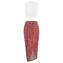ZAFUL 2 Piece Skirt Sets for Women Crop Top Ruched Maxi Skirt Suiting