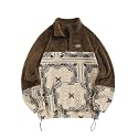 ZAFUL Men 1/4 Zipper Ethnic Aztec Fleece Unisex Winter Sweatshirt Tops 2026