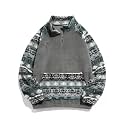 ZAFUL Men 1/4 Zipper Ethnic Aztec Fleece Unisex Winter Sweatshirt Tops 2026