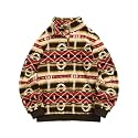 ZAFUL Men 1/4 Zipper Ethnic Aztec Fleece Unisex Winter Sweatshirt Tops 2026
