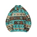 ZAFUL Men 1/4 Zipper Ethnic Aztec Fleece Unisex Winter Sweatshirt Tops 2026