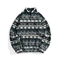 ZAFUL Men 1/4 Zipper Ethnic Aztec Fleece Unisex Winter Sweatshirt Tops 2026