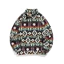 ZAFUL Men 1/4 Zipper Ethnic Aztec Fleece Unisex Winter Sweatshirt Tops 2026