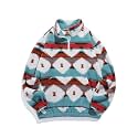 ZAFUL Men 1/4 Zipper Ethnic Aztec Fleece Unisex Winter Sweatshirt Tops 2026