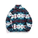 ZAFUL Men 1/4 Zipper Ethnic Aztec Fleece Unisex Winter Sweatshirt Tops 2026