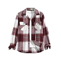 ZAFUL Unisex Plaid Flannel Shirt Jacket Button Down Long Sleeve Pocket Coat Outwear