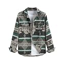 ZAFUL Unisex Plaid Flannel Shirt Jacket Button Down Long Sleeve Pocket Coat Outwear