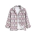 ZAFUL Unisex Plaid Flannel Shirt Jacket Button Down Long Sleeve Pocket Coat Outwear