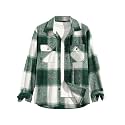 ZAFUL Unisex Plaid Flannel Shirt Jacket Button Down Long Sleeve Pocket Coat Outwear
