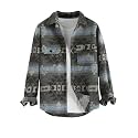 ZAFUL Unisex Plaid Flannel Shirt Jacket Button Down Long Sleeve Pocket Coat Outwear