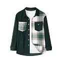 ZAFUL Unisex Plaid Flannel Shirt Jacket Button Down Long Sleeve Pocket Coat Outwear
