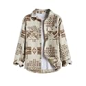 ZAFUL Unisex Plaid Flannel Shirt Jacket Button Down Long Sleeve Pocket Coat Outwear