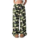 ZAFUL Women's Fuzzy Plush Pajama Pants Wide Leg Pj Bottoms Lounge Pants