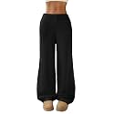ZAFUL Women's Fuzzy Plush Pajama Pants Wide Leg Pj Bottoms Lounge Pants