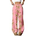 ZAFUL Women's Fuzzy Plush Pajama Pants Wide Leg Pj Bottoms Lounge Pants