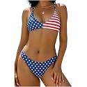 ZAFUL Women's Tie Back Padded High Cut Bralette Bikini Set 2 Piece Swimsuit