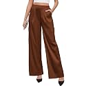 ZAFUL Womens Satin Pants Wide Leg High
