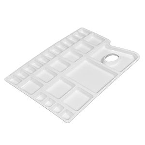 zahepa rectangle 25 compartment colour palette for painting watercolor palette for artists amp kids plastic paint mixing tray acrylic amp poster colour palettes art amp craft painting accessory