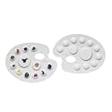 ZAHEPA Oval 12 Compartment Colour Palette for Painting, Watercolor Palette for Artists &amp; Kids, Plastic Paint Mixing Tray, Acrylic &amp; Poster Colour Palettes, Art &amp; Craft Painting Accessory, (Pack of 2)