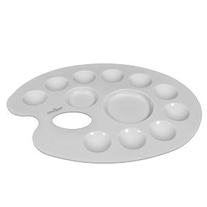 zahepa oval 12 compartment colour palette for painting watercolor palette for artists amp kids plastic paint mixing tray acrylic amp poster colour palettes art amp craft painting accessory