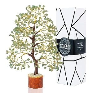 zaicus citrine gemstone money tree feng shui bonsai for reiki healing energy generator spiritual crystal chakra home office interior decor ideal gift 10-12 inch