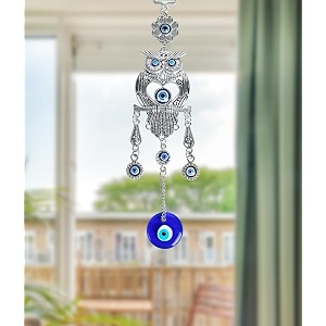 ZAICUS Metal Blue Evil Eye Owl Wall
